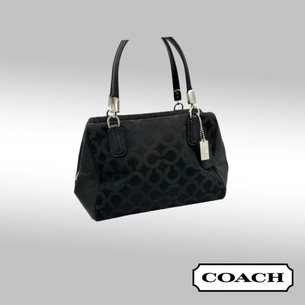 Coach Madison Op Art Sateen Mini Satchel – Black Sateen / Op Art
